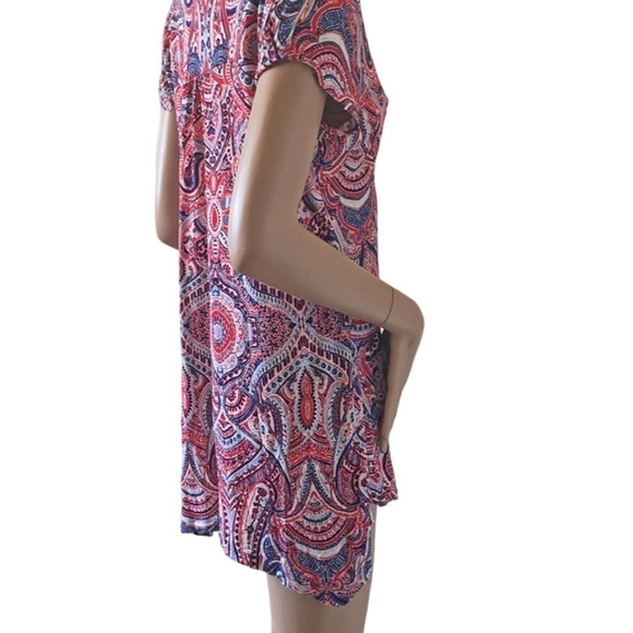 Rxb Paisley 100% Rayon Tunic Top Blouse Shirt Tank Colourful Hi Low Flowy - Picture 6 of 14